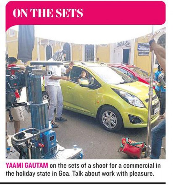 Yaami-Gautam-with-the-Chevrolet-Beat-facelift-Goa-commercial-shoot