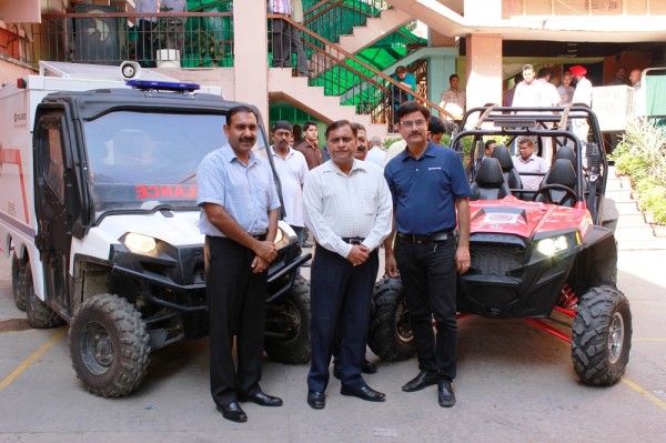 Left to Right--Mr Sandeep Singh Rathore (IG Police ),Mr O.P.Singh DG( NDRF) Mr.Pankaj Dubey MD Polaris India Pvt Ltd (2)