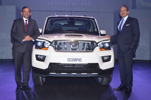 Mr. Anand Mahindra, Chairman, Mahindra Group & Dr Pawan Goenka, Executive Director, M&M Ltd, at the launch of the New Generation Scorpio in Mumbai,