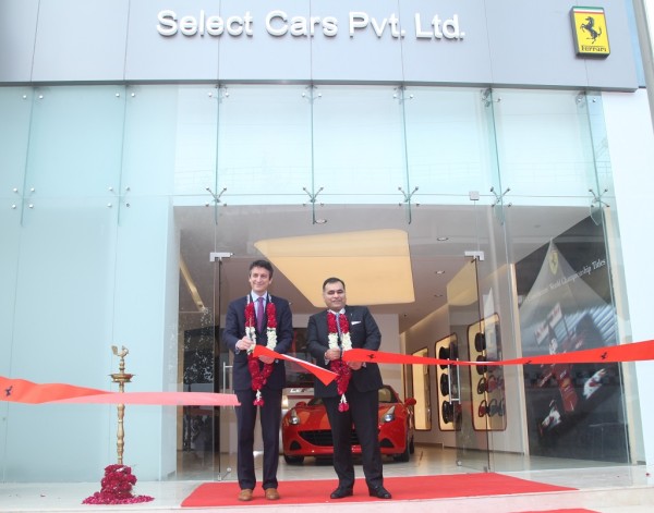 Enrico Galliera, Sr VP Commercial & Marketing, Ferrari SpA withYadur Kapur, Director, Select Cars Pvt. Ltd. at Ferrari showroom launch