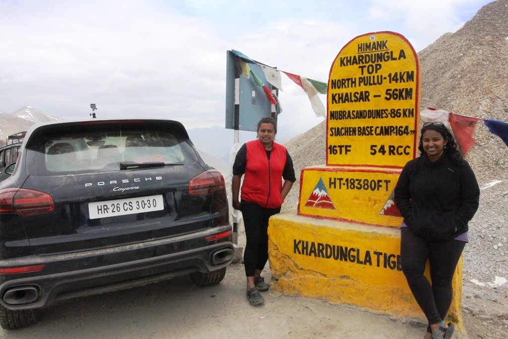 At Khardungla top – on the world’s highest motorable road