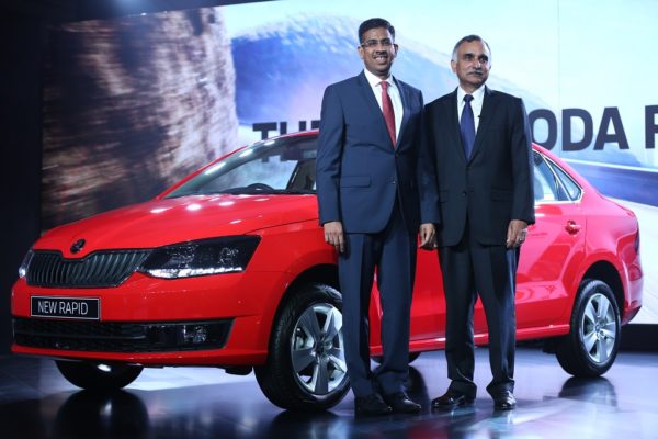 From R to L- Mr. Sudhir Rao, Chairman & Managing Director - Skoda Auto India and Mr. Ashutosh Dixit, Director - Sales, Service & Marketing, Skoda Auto India Launched The New Skoda Rapid (1)