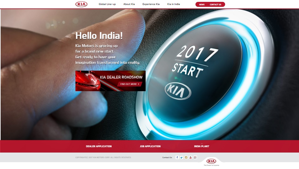KIA India website goes live, announces dealer roadshow