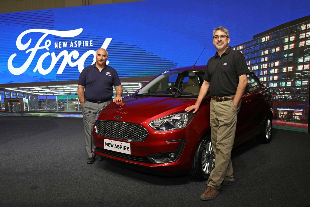 Right to Left Anurag Mehrotra, president and managing director, Ford India and Vinay Raina,executive director, Marketing Sales and Service, Ford India during the launch of the New Ford A