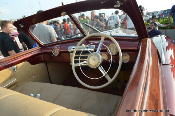Buick straight eight steering wheen and driver seat