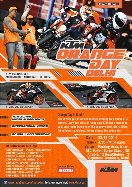 KTM Orange Day Delhi