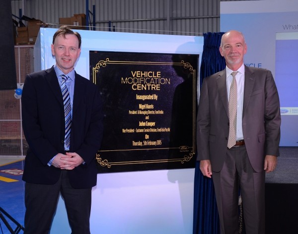 John Cooper VP Customer Service Ford AP and Nigel Harris, President Ford India inaugurating Ford Vehicle Personalisation Centre