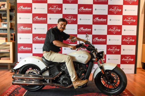 Mr. Pankaj Dubey, MD & Country Head, Polaris India with the all new 2016 Indian Scout Sixty